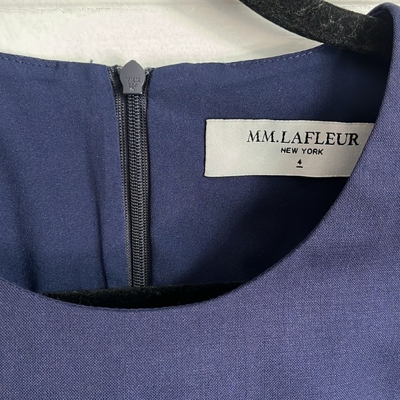 MM Lafleur Masha Wool Sheath Dress in Navy - Picture 5 of 11